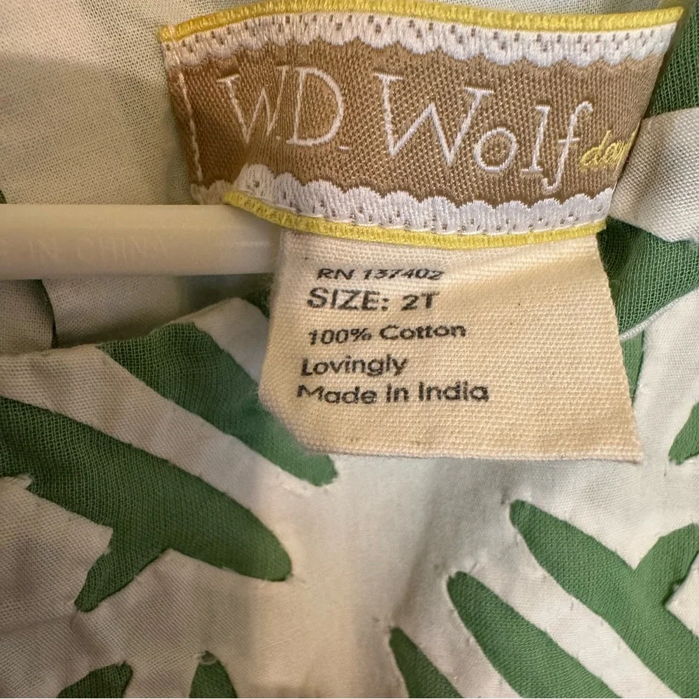 WELL DRESSED WOLF Homespun Holiday Snowflake Green White Dress w Jacket Girls 2T